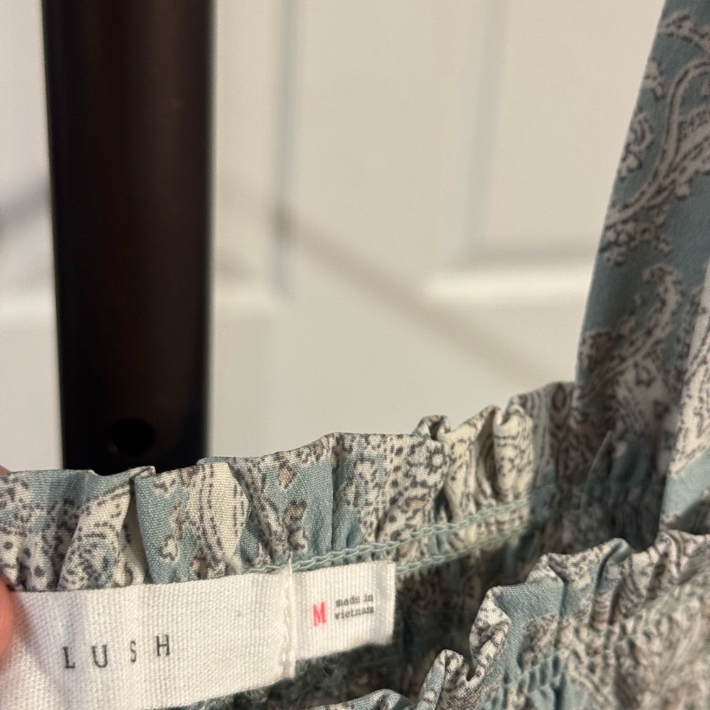 Lush Blue and Gray Paisley Patterned Dress - Picture 3 of 3